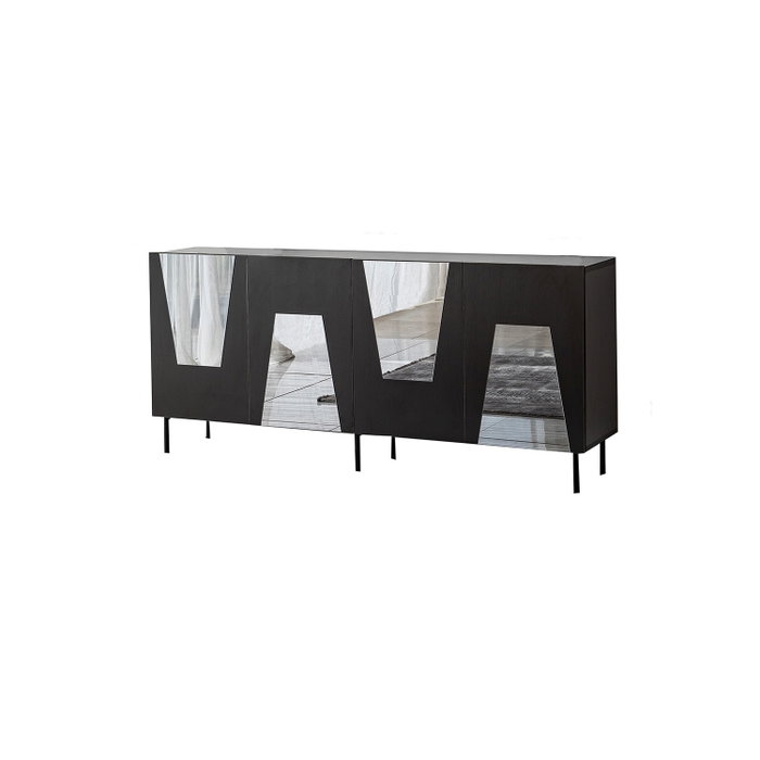 Hanah Home Venice Consola Negro y Fume